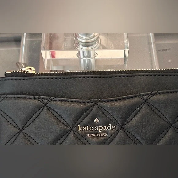 Kate Spade Natalia Quilted Slim Wallet Black - Picture 14 of 15